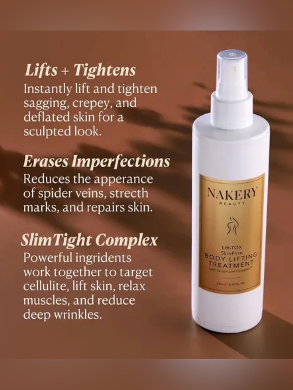 Nakery Beauty White & Gold Body Lifting Treatment Spray - Picture 5 of 5